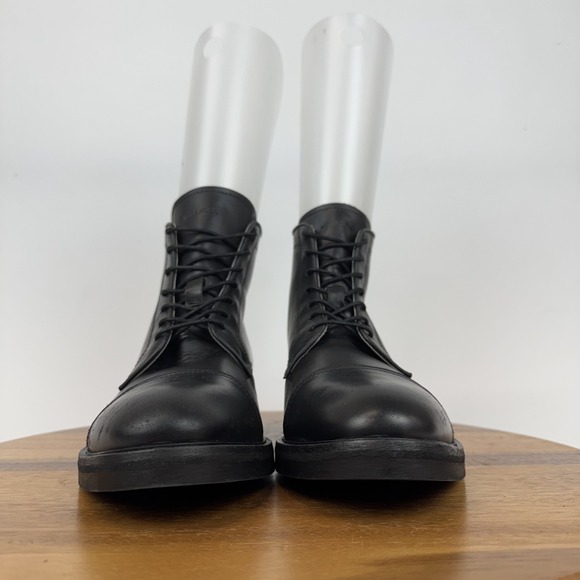 New Mens Allsaints Drago Black Leather Cap Toe Comfort Combat Boots Size 45 NWOB main image 4
